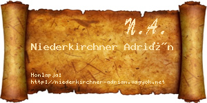 Niederkirchner Adrián névjegykártya